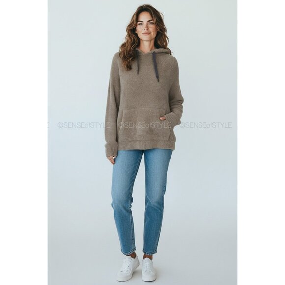 Brunello Cucinelli Cashmere Metallic Teddy Sweatshirt Top Sweater Size M - Picture 2 of 11